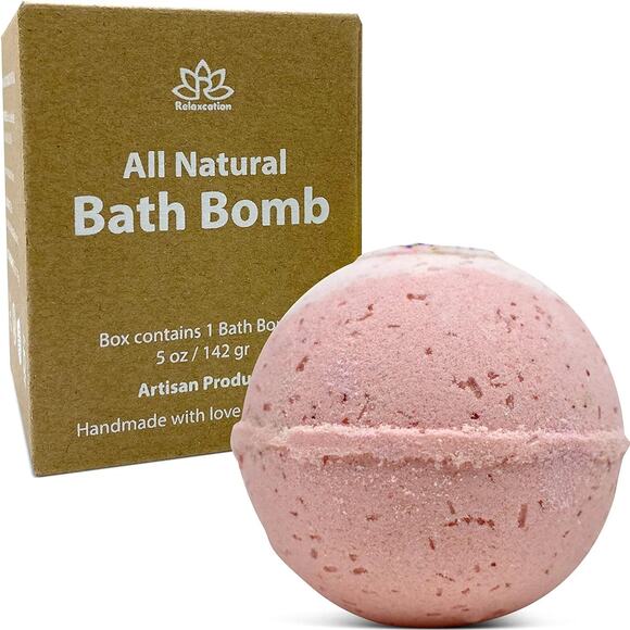 "Birthday Cake" Organic Bath Bomb in kraft box - 5 oz - Picture 1 of 7
